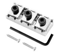 Musiin Electric Guitar Locking Nut 42mm Floyd Rose Tremolo Guitar Bridge Headstock Pillow Tremolo System Metal Upper String Pillow with Wrench with Installation Screws(Chrome)