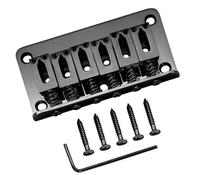 Musiin Electric guitar string saddle accessory 6-string tremolo-free fixed bridge compatible with strat guitars 5-screw screws (black)