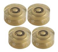 Musiin Electric Guitar Volume Tone Compatible with Les Paul Epiphone Control Knob Caps, Barrel-shaped LP Style of durable plastic material sturdy and long-lasting(4Packs Gold).