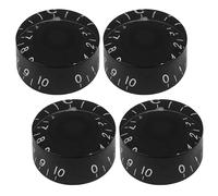 Musiin Electric Guitar Volume Tone Control Knob Caps, Barrel-Shaped Les Paul Epiphone Style 18-Tooth, Made of Durable Plastic Material, Sturdy and Long-Lasting (4Packs Black).