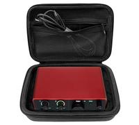 Musiin Funda rígida de interfaz de audio compatible con Focusrite Scarlett Solo 4ª generación, bolsa portátil de EVA con forro suave, bolsillo de malla, doble cremallera y mango de silicona para