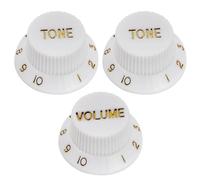 Musiin Guitar Knob Caps Compatible with Fender Squier/Strat with Tone and Volume Control Potentiator Caps (3Sets White)