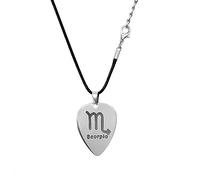 Musiin Guitar Pick Necklace Stainless Steel 12 Constellation Picks Pendant Necklace Music Jewelry for Men Women Gift (Scorpio)