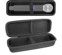 Musiin Hard-shell one-to-one handheld microphone portable case with cable bag, compatible with CAD WX50, WX200, Dolphin MCX10, MCX20, Gemini Sound GMU-M100 storage(black)