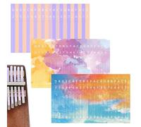 Musiin Las calcomanías de notas de piano de pulgar Kalimba de 21 tonos son adecuadas para principiantes para aprender música, regalo de color, naranja, azul, acuarela, rayas (3 paquetes)
