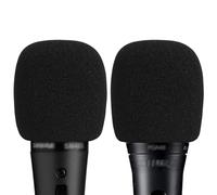 Musiin Microphone Foam Windscreen Compatible with Shure SM48, SM86, PGA48, SM58LC, BETA58A, WA713 Handheld Vocal Microphone Antipop Foam Cover, Sponge Foam Filter, Mic Wind Cover (Black 2 Pack）