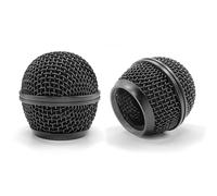 Musiin Microphone Grid Replacement Metal Heads, Enjoy Double The Superior Sound Quality (Black 2-Pack)