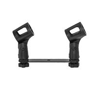Musiin Microphone Holder 1-to-2 Mic Mount Bar with Standard Suitable Compatible with Most Microphone Stands Boom Arms