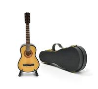 Musiin Miniature Guitar with Stand and Case, Mini 6 Strings Classic Guitar Musical Instruments Miniature Guitar Model Home Decoration (Wood)