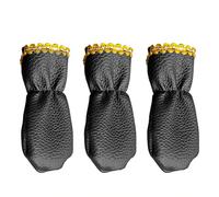 Musiin Piano Accessory PU Leather Black with Gold Edge Piano Pedal Covers Footrest Pedal Protection Cover Electric Piano Pedal Cover Foot Pedal Cover (Set of Three)