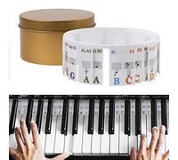 Musiin Piano Keyboard Notes Guide, 88 Full-Size Piano Key Labels No Need Stickers, Reusable Removable for Music Learners Beginners with box