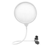 Musiin Pop Filter for Recording Microphone, Large Dual-Layer Recording Studio Pop Shield, Flexible Metal Gooseneck Professional Pop Filter (White)