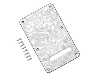 Musiin Speckled white guitar backplate Compatible with Fender ST, with six screws for easy installation, suitable for American/Mexican standard modern Strat electric guitars.