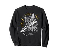 Musik Cat tocando flauta instrumento en gato flautista/flautista Sudadera