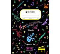 Musik Notenheft Blanko - DIN A4 - 100 Seiten - 12 Systeme: A4 Notenlinienheft mit 12 großen Notensystemen pro Seite - für den Musikunterricht von Anfängern und Fortgeschrittenen in der Schule