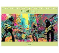 Musikanten im Pop-Art Stil (Tischkalender 2026 DIN A5 quer), CALVENDO Monatskalender: Kreative Collagen diverser Musikrichtungen