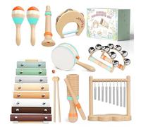 Musikinstrumente für Kinder AB 3 Jahre Kinderspielzeug Musikinstrumente Baby Spielzeug Holzspielzeug Trommel Percussion Instrumente Montessori Spielzeug AB 3 4 5 Jahre Geburtstagsgeschenk für Jungen