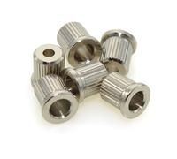 MUSIKLAN Casquillos de montaje de cuerda de bajo de latón macizo de 7,5 mm, bujes de montaje trasero a través del cuerpo, tapas de cuerda para guitarra eléctrica Fender Strat Tele, color negro (juego