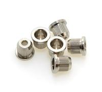 MUSIKLAN Casquillos de montaje de cuerda de bajo de latón macizo de 8 mm, bujes de montaje trasero a través del cuerpo, tapas de cuerda para guitarra eléctrica Fender Strat Tele Style (juego de 6