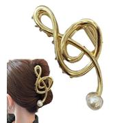Musiknoten-Haarspangen Mit Perle, Violinschlüssel-Klauenklammer Aus Metall, Metall-Haarspangen Musiknote Für Frauen - Diskant-Noten-Klauenklammer, Ausgefallene Musikpartitur, Starke Haarnadeln, Rutsc