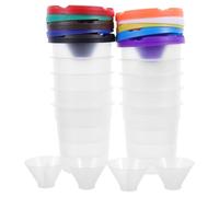 MUSISALY 1 Juego Vasos de Pintura Tapa Antiderrames de Plástico Transparente, Tamaño 8.6x8x5.7 Cm, Seguro Fácil de Transportar para Manualidades y Pintura Aula 10 Unidades