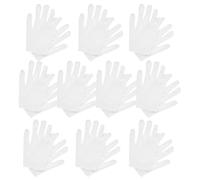 MUSISALY 10 Pares Guantes de Algodón Blancos para Joyería y Jade, Elásticos y Lavables, Resistentes al Sudor, Ideales para Exposiciones de Joyas y Cambios de Jade
