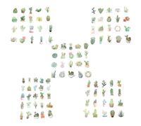 MUSISALY 100 piezas Pegatinas Cactus y Plantas Suculentas Adhesivas para Laptop y Equipaje Reutilizables Residuos para Decoración DIY y Scrapbooking