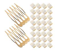 MUSISALY 100piezas Peinetas Pelo Hechas Mano Doradas Accesorios Pelo Lisos Horquillas Francesas para DIY Peinetas para Novias para Crear Tocados de Boda y Accesorios para Velo