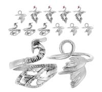 MUSISALY 12 Anillos de Crochet de Aleación de Zinc Forma de Pavo Real, Accesorios Ergonómicos para Reducir la Fatiga y Mejorar la n Manualidades