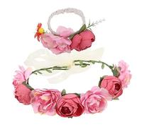 MUSISALY 1juego Coro De Flores Elegante Para Novia Diadema Floral y Pulsera De Muñeca Accesorios De Boda Para Mujeres Tocado De Fiesta Bohemio