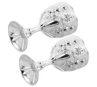 MUSISALY 2 Copas de Cáliz Vintage de Aleación Plata, Resistentes y Decorativas, Ideales para Beber y Decorar en Ocasiones Rústicas y Festivas