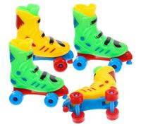MUSISALY 2 Pares Patines de Dedos Realistas de Plástico Colorido para Descompresión y Decoración Juguete de Patineta Dedo para Adultos Modelo de Roller Skate para Mesa y Color Aleatorio