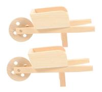 MUSISALY 2 Piezas de Carretillas de Madera en Miniatura para Casas de Muñecas, Modelos Mini Carretillas Naturales, Decoración Miniatura para Hogar y Juegos, Accesorio Artesanal Detallado