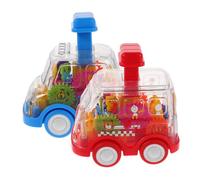 MUSISALY 2 Piezas Push Car Toys For Transparent Gear Friction Powered Vehicles with Mechanical Gears Plastic Learning Toys For Fine Motor Skill Development
