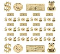 MUSISALY 200 Unidades Money Sign Nail Charms Set Alloy Flatback Metal Coins And Money Bag Nail Art Accessories For DIY Manicure Salon Festival Decoration