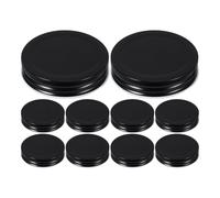 MUSISALY 24 Tapas Reutilizables de Hojalata de 70 Mm para Tarros de Cristal Mason Jar, Tapas Herméticas Negras para Conserva y Almacenamiento de Alimentos