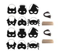 MUSISALY 28 Máscaras para Rascar Halloween DIY Papel Rayado Arcoíris 28 Piezas para Manualidades Infantiles Suministros para Fiestas y Disfraces