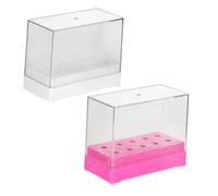 MUSISALY 2piezas Caja De Plástico Para Brocas De Uñas Organizador De Brocas Almacenamiento De Cabezales De Pulido Duradero