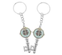 MUSISALY 2piezas Llavero con Medalla San Benito Forma de Llave de Metal Decorativo y Ligero para Bolso Mochila y Llaves de Coche