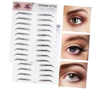 MUSISALY 2piezas Pegatinas Para Cejas Negras Efecto Pelo Natural Plantilla Temporal Fácil Uso Para Hombres y Mujeres Perfilado y Relleno Rápida Aplicación Sin Daño Piel Duración Varios Días