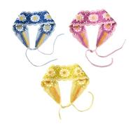 MUSISALY 3 Diademas Tejidas de Punto Floral para Mujer y Niña, Diseño Delicado Ajuste Seguro y Cintas Ajustables, Accesorio Moderno para Todas las Estaciones
