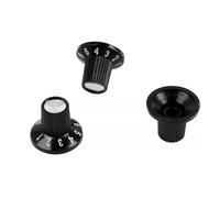 MUSISALY 3 Perillas de Control de Guitarra Eléctrica Resistentes y Prácticas Diseño Simple de Plástico Negro Paquete de 3 Piezas para Amplificadores y Efectos de Guitarra