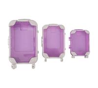 MUSISALY 3 Piezas Estuche Mini para Pestañas Postizas con Asa Retráctil Maletín y Antigolpes Organizador Transparente para Maquillaje y Viajes Color Púrpura