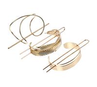MUSISALY 3piezas Pasadores De Pelo De Aleación Con Diseño Superficie Pulida Accesorios Para Peinados De Mujer Sujetadores De Moño Decorativos Color Dorado