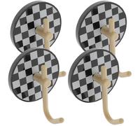 MUSISALY 4 Ganchos Autoadhesivos de Pared para Toallas y Abrigos Diseño Adhesivo de Abs, Estilo Moderno, Adecuado para Uso Diario Hogar