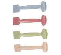 MUSISALY 4 Piezas Aplicador de Mascarilla de Silicona Doble Cabezal Cepillo y Limpiador Manual para Cuidado de Colores Matcha Crema Rosa y Azul