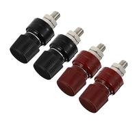 MUSISALY 4 Piezas Terminales de Poste de Batería Núcleo de Cobre Niquelado, Conexión para Generador Eléctrico, Kit de Bornes Rojo y Negro para Cableado de Baterías Automotrices