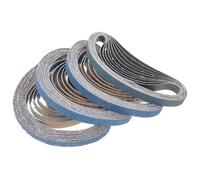 MUSISALY 40 Bandas de Lija Azul para Amoladora de Metal y Lijadora para Carpintería, Granos 40/60/80/120, Material de Tela y Piedra Arenisca para Uso Versátil en Reparación Automotriz