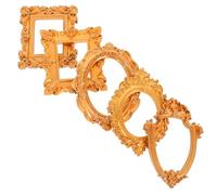 MUSISALY 5 Mini Marcos de Fotos Vintage de Resina Dorada Marcos Retro Europeos Pequeños para Decoración de Pared y Accesorios de Fotografía DIY y Rectangulares para Exhibición