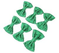 MUSISALY 6 Lazos de Tela Bordados Lentejuelas Verdes Accesorios Cabello Creativos DIY Decoraciones para Diademas Zapatos y Ropa Set de 6 Unidades para Manualidades